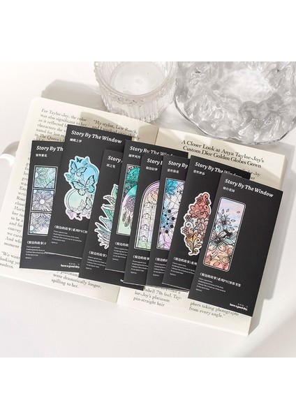 E Yoofun Hikayesi Pencere Tarafından Pvc Kilise Imi Çiçek Okuma Kitap Klibi Retro Kitap Sayfası Işaretleyici Okul Ofis Malzemeleri (Yurt Dışından)