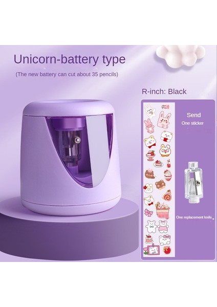 Mor Otomatik Elektrikli Kalemtıraş Çok Fonksiyonlu Ağır USB Mekanik Okul Ilköğretim Öğrencileri Çocuk Kırtasiye Hediye (Yurt Dışından)