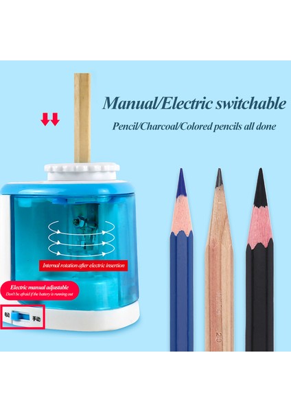 8005PINK-2BLADE Tenwin Taşınabilir Elektrikli/manuel 2'si 1 Arada Kalemtıraş Otomatik Kalemtıraş Çocuklar Yetişkinler Otomatik Kalemtıraş Kırtasiye (Yurt Dışından) fırsatları