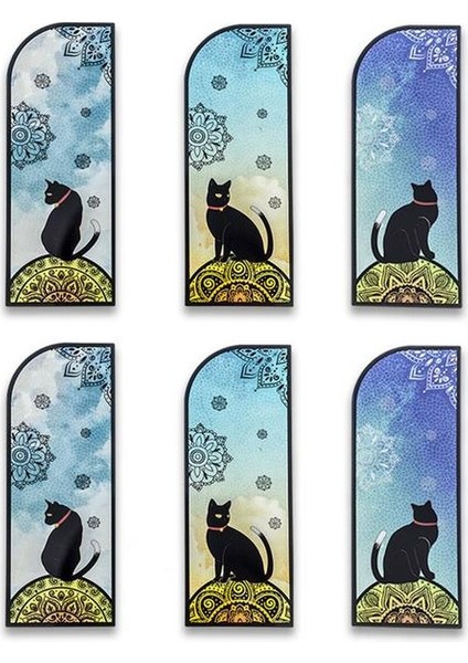 Koku Yok Kitap Klipleri Şeffaf Çizilmez 6 Stil Sevimli Siyah Kedi Günlük Yer Imleri Kitap Ayraçları Okuma Asistanı (Yurt Dışından)