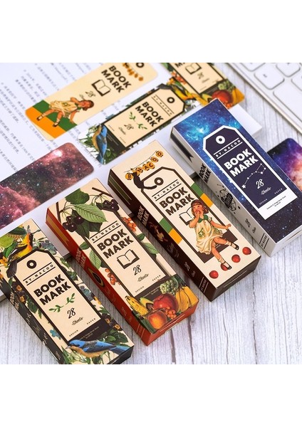 D 28 Adet/kutu Yaratıcı Retro Sanatsal Kız Yıldızlı Gökyüzü Meyve Imi Okuma Işareti Mesaj Kartı (Yurt Dışından) fiyatları