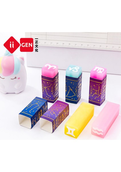 Leo - 3 Pcs Serin Şeker Renk Zodyak Işaretleri Yenilik Öğrenci Silgi Kalem Kauçuk Çocuklar Için Ödül Silgi Okul Kırtasiye Malzemeleri (Yurt Dışından) fırsatları