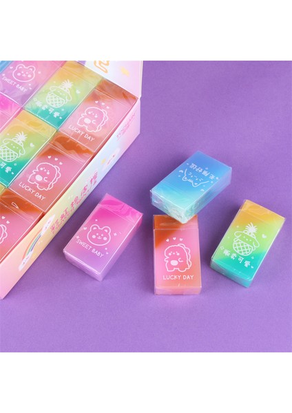 4 Adet Çoğaltma Yok Yeni Gökkuşağı Şeffaf Degrade Silgi, Daha Az Kırıntıyı Silmek Kolay Öğrenci Okul Malzemeleri Kawaii Malzemeleri Sevimli Çocuklar (Yurt Dışından) fırsatları
