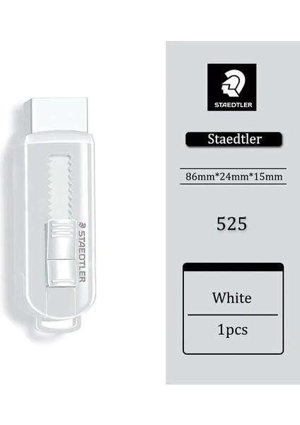 Beyaz Staedtler Yeni 525 Ps1 Itme-Çekme Tipi Pvc Içermez Toksik Olmayan Siyah Beyaz Silgi Ilköğretim Okulu Kalem Özel Silgi (Yurt Dışından)