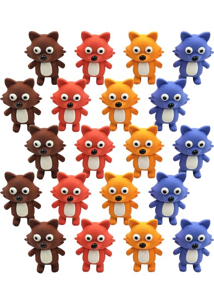 Renkli Xs 20 Adet Silgi Bulmaca Oyuncaklar Çocuk Aksesuarı Plastik Kawaii Silgi Karikatür Süslemeleri Tilkiler Şekilli Çocuklar Ev Dıy (Yurt Dışından)