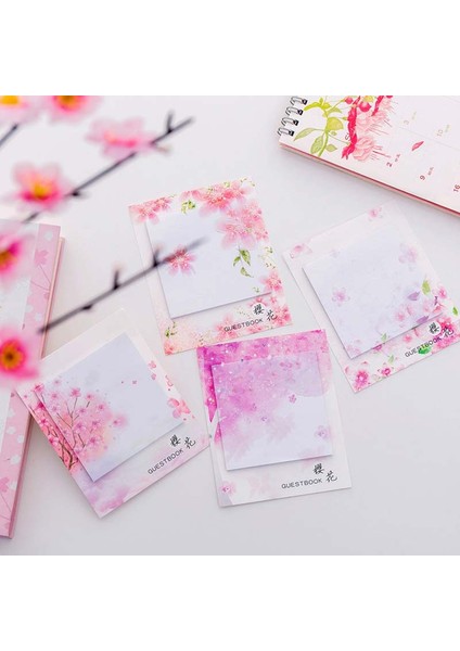 D Sevimli Pembe Kiraz Çiçeği Notları Kawaii Taze Sakura Doğal Bloknot Yapışkan Notlar Sevimli Dekor Etiket Mesaj Okul Ofis Malzemeleri (Yurt Dışından)