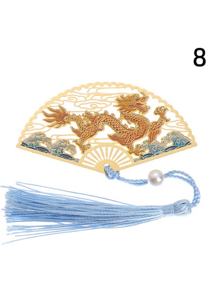 Stil 8 Çin Retro Tarzı Katlanır Fan Pirinç Imi Püsküllü Oymak Kitap Klipsi Sayfalandırma Mark Kırtasiye Okul Ofis Arzı (Yurt Dışından)