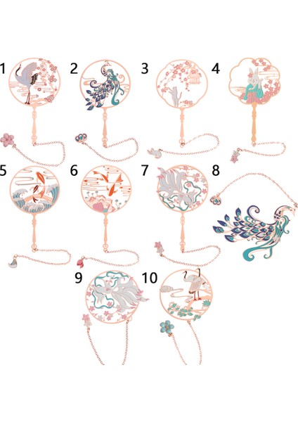 Stil 8 Çin Retro Tarzı Katlanır Fan Pirinç Imi Püsküllü Oymak Kitap Klipsi Sayfalandırma Mark Kırtasiye Okul Ofis Arzı (Yurt Dışından) indirimleri