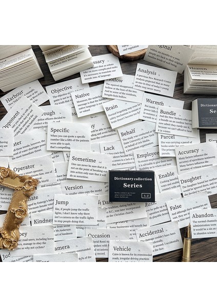 Stil 4 100 Adet Vintage Sözlük Serisi Malzeme Kağıt Ingilizce Kelimeler Retro Bloknot Kart Notları Scrapbooking Günlük Dergiler Dıy (Yurt Dışından)