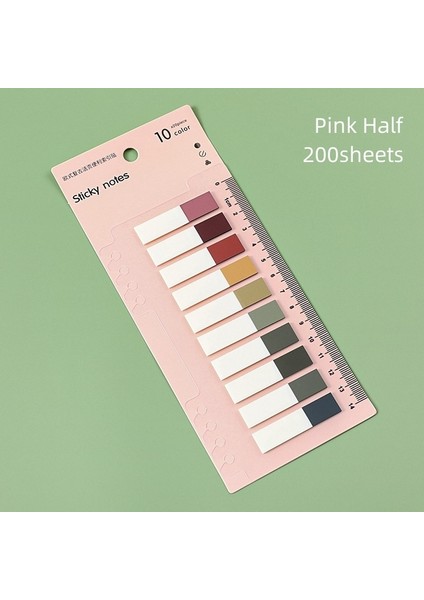 Pembe Yarım 1 Adet Retro Renk Yapışkan Notlar Cetvel ile 200 Sayfa Bloknot Sonrası Şeritler Endeksi Çıkartmalar Kitap Işaretleyici Okul A7402 (Yurt Dışından)