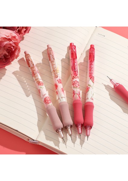 ZXB-ML8516-01Z 4 Adet/takım Pembe Sis Gül Serisi Mekanik Kalem Seti 0.5mm Nib Yazma Otomatik Kalem Yaratıcı Dıy Öğrenci Malzemeleri Kırtasiye (Yurt Dışından) modelleri