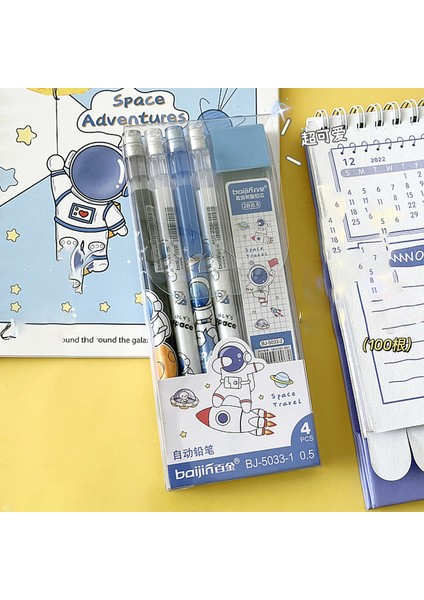 F 4/6 Adet Kawaii Mekanik Kurşun Kalemler Sevimli Otomatik Silgili Kalemler Kore Kırtasiye Yazma Aracı Okul Ofis Basın Kalemler (Yurt Dışından)