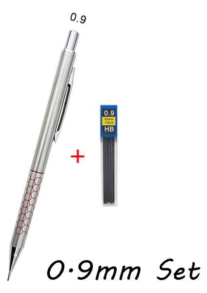 0.9mm Set 0.5 0.7 0.9mm Metal Mekanik Kurşun Kalem Silgi Seti 2b/hb Kurşun Sanat Kroki Çizim Malzemeleri Otomatik Kalem Yazma Kırtasiye (Yurt Dışından)