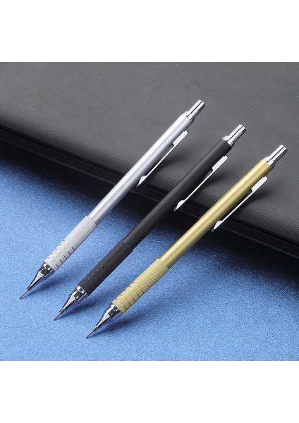 2black-1refill-0.5 2 Adet/grup Metal Mekanik Kurşun Kalem 0.5/0.7 Profesyonel Boyama Yazma Ofis Okul Malzemeleri Için Yüksek Kaliteli Otomatik Kalem (Yurt Dışından)