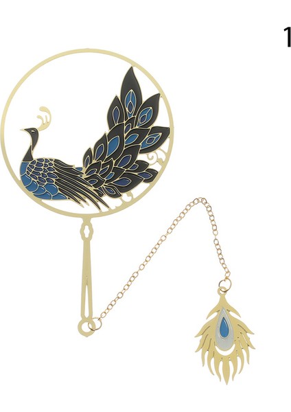 Stil 1 Şık Retro Çin Tarzı Geyik/panda Desen Kitap Ayracı Kolye Oymak Sayfalama Metal Kitap Ayracı Kırtasiye Kaynağı Hediye (Yurt Dışından)