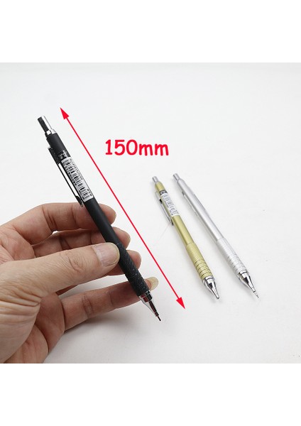 2black-1refill-0.5 2 Adet/grup Metal Mekanik Kurşun Kalem 0.5/0.7 Profesyonel Boyama Yazma Ofis Okul Malzemeleri Için Yüksek Kaliteli Otomatik Kalem (Yurt Dışından)