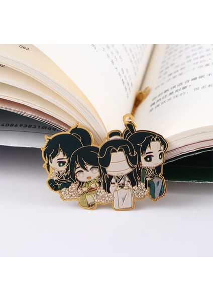 B 1 Adet Çin Tarzı Mo Dao Zu Shi Karikatür Kitap Ayracı Wei Wuxian Lan Wangji Karakter Tasarımı Metal Püskül Imleri (Yurt Dışından)