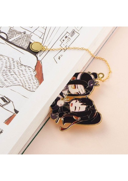 B 1 Adet Çin Tarzı Mo Dao Zu Shi Karikatür Kitap Ayracı Wei Wuxian Lan Wangji Karakter Tasarımı Metal Püskül Imleri (Yurt Dışından)