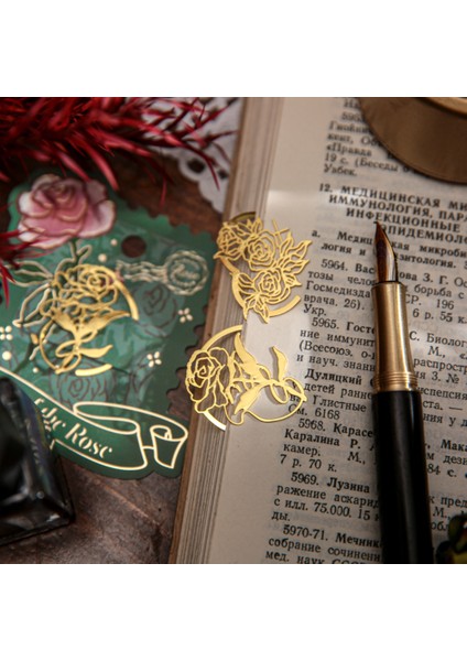 Stil 4 Mr.paper 4 Stilleri Metal Gül Imi Kitaplar Için Basit Iyi Görünümlü Içi Boş Yer Imleri El Kitabı Dekorasyon Okuma Klipsi Kırtasiye (Yurt Dışından) fırsatları