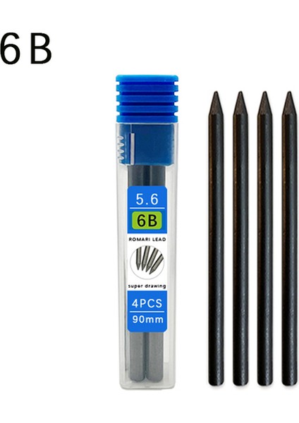 4 Adet 6b Açar 5.6mm Kalın Çekirdek Rengi Gökkuşağı Otomatik Kalem Kömür Metal Aktivite Kalem Boyama Sanat Kalem Çizim Kurşun Kawaii Kırtasiye (Yurt Dışından)