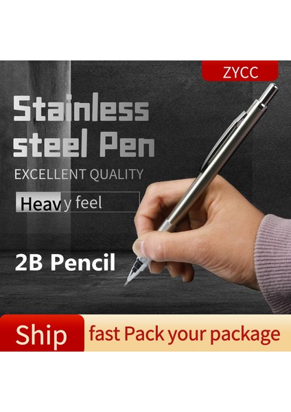 2pcs 0.5mm Kalem Yüksek Kaliteli Paslanmaz Çelik Mekanik Kurşun Kalem Tek Kalem Seti Veya Öğrencilerin Çizim Yapması ve Yazması Için 2 Kalem 0.5 0.7 0.9 1.3mm (Yurt Dışından)