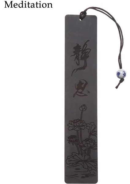 Meditasyon 1 Adet Retro Imi Sandal Ağacı Etiket Kitap Klipsi Sayfalandırma Mark Çin Tarzı Vintage Katı Ahşap El Sanatları Kırtasiye Okul Malzemeleri (Yurt Dışından)