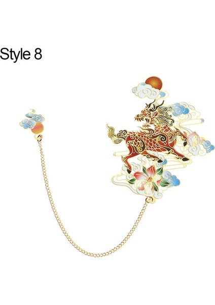 B Tarzı 8 Sıcak Çin Tarzı Metal Imi Püskül Kolye Retro Kitap Klipsi Sayfalandırma Mark Okul Ofis Malzemeleri Kırtasiye Öğrenci Hediye (Yurt Dışından)