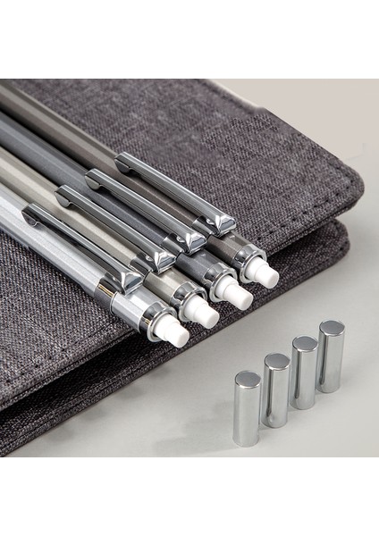 1 Gri Kalem 0.5 mm Deli Metal Mekanik Kurşun Kalem Çizim Için 0.5 mm 0.7 mm Portaminas Механический Карандаш Okul Öğrenci Sanat Kırtasiye Malzemeleri (Yurt Dışından) modelleri