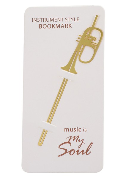 Trompet 1 Adet Altın Rengi Keman Kitap Ayraçları Zarif Batı Müzik Aleti Metal Kitap Ayracı Okuma Kitap Ayracı (Yurt Dışından)