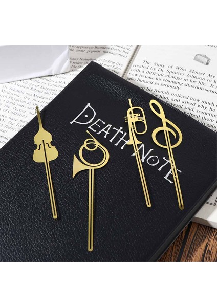Trompet 1 Adet Altın Rengi Keman Kitap Ayraçları Zarif Batı Müzik Aleti Metal Kitap Ayracı Okuma Kitap Ayracı (Yurt Dışından) fiyatları