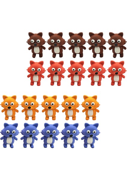 Renkli Xs 20 Adet Silgi Dekoratif Silgi Günlük Komik Kawaii Plastik Oyun Ev Tilki Dıy Taşınabilir Çocuklar (Yurt Dışından) fiyatları
