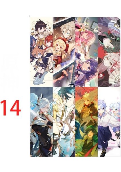 Stil 14 8 Adet Genshin Etki Oyunu Anime Kitap Ayracı Su Geçirmez Şeffaf Pvc Plastik Kitap Ayracı (Yurt Dışından)