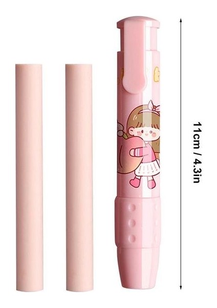 Pembe Geri Çekilebilir Kalem Şekli Silgi Kalem Yazma ve Çizim Için Silgi Kalem Silgisi Karikatür Tasarım Okul Çocuklar Için Hediye (Yurt Dışından)