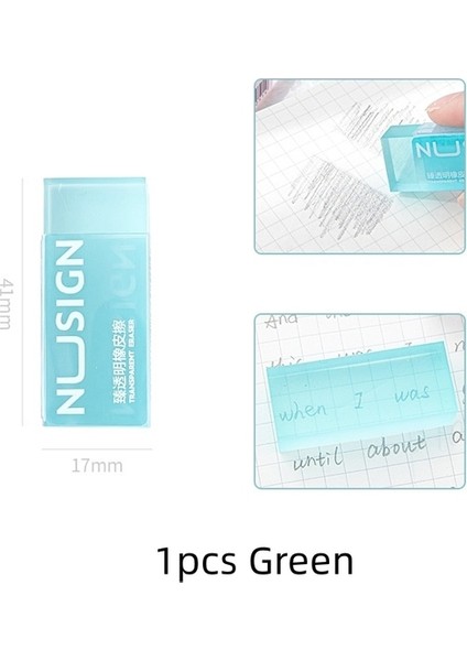 1 Adet Yeşil 1 Adet Şeffaf Silgi Yüksek Işık Şeffaf Renk Daha Az Toz Kalem Temizleme Kırtasiye Okul F7399 (Yurt Dışından)
