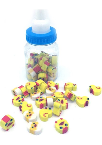 Küçük Sarı Ördek 1 Adet (18-22 Tablet) Süt Şişesi Silgi Meyve Hayvan Noel Dijital Lastik Şişe Çocuk Öğrencileri Sevimli Kırtasiye Hediyeler (Yurt Dışından)