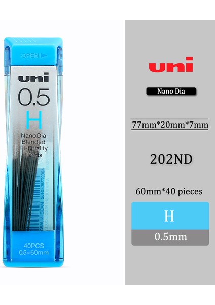 0.5 H 1 Adet Unı 202ND Otomatik Kalem Dolum 0.3/0.5/0.7mm Ilkokul Öğrencileri Yazma Sürekli Kurşun 2b/hb/2h Nano-Grafit (Yurt Dışından)