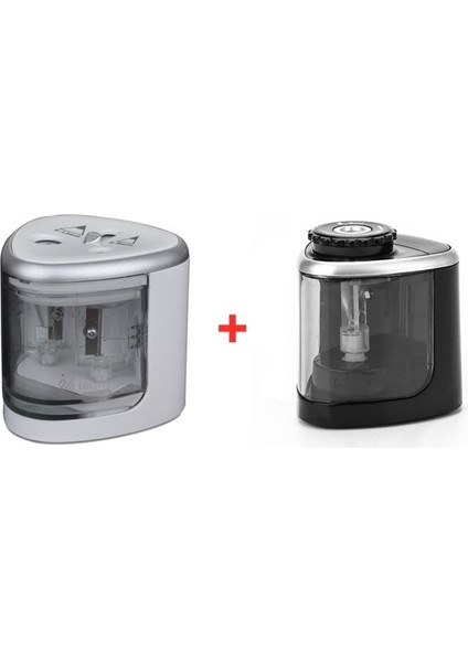 Slivervadd Siyah Otomatik Kalemtıraş Iki Delikli Elektrikli Dokunmatik Anahtarı Kalemtıraş Kırtasiye Ev Ofis Okul Malzemeleri (Yurt Dışından)