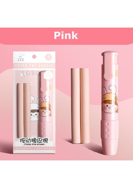 Pembe Zoecor Kawaii Basın Silgi Sevimli Geri Çekilebilir Kurşun Kalem Silgisi Dolum Kalem Tipi Kauçuk Çekirdek Kırtasiye Okul Öğrenci Çocuklar Için (Yurt Dışından)