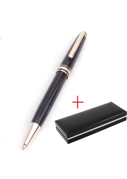 Altın Kalem ve Kutu Monte Meisterstuck Koleksiyonu Siyah Reçine Tükenmez Blance MB Rollerball Kalemler Platin Kaplamalı Kakma Seri Numarası 163 Kutulu (Yurt Dışından)