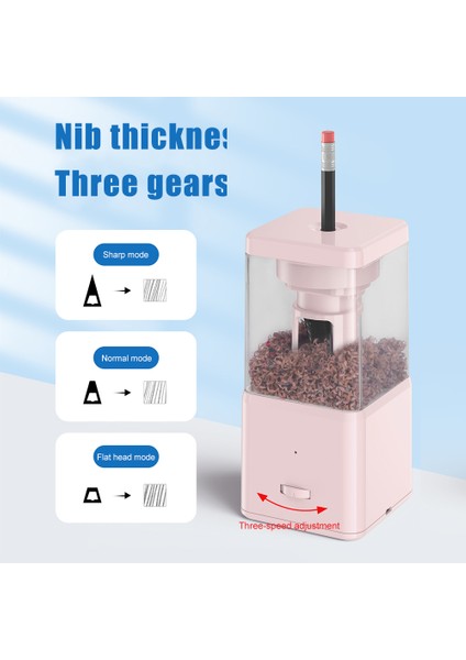 Pembe Otomatik Elektrikli Kalemtıraş USB Şarj Edilebilir Hızlı Bileme Kalem Ayarlanabilir Uç Kalınlığı Okul Kırtasiye Ofisi Için (Yurt Dışından) indirimleri