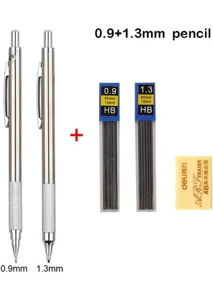 0.9mm 1.3mm Kalem Mekanik Kurşun Kalem Seti 0.3 0.5 0.7 0.9 1.3 2.0mm Tam Metal Sanat Çizim Boyama Otomatik Kurşun Kalem Ofis Okul Kaynağı (Yurt Dışından)