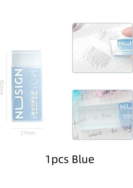 1 Adet Mavi 1 Adet Şeffaf Silgi Yüksek Işık Şeffaf Renk Daha Az Toz Kalem Temizleme Kırtasiye Okul F7399 (Yurt Dışından)