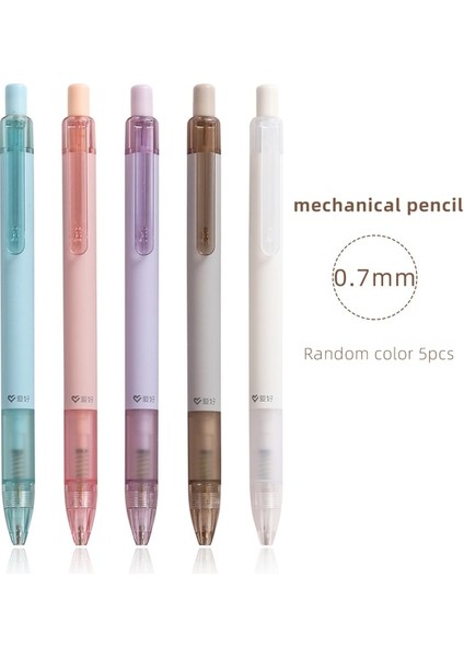 QB-AH9456-02Z Jıanwu 5 Adet/takım Basit Şeker Renkler 2b Mekanik Kurşunkalemler 0.5/0.7mm Öğrenci Yazma Otomatik Kalem Kırtasiye Okul Malzemeleri (Yurt Dışından)