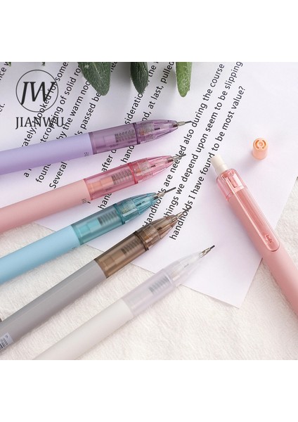 QB-AH9456-02Z Jıanwu 5 Adet/takım Basit Şeker Renkler 2b Mekanik Kurşunkalemler 0.5/0.7mm Öğrenci Yazma Otomatik Kalem Kırtasiye Okul Malzemeleri (Yurt Dışından)