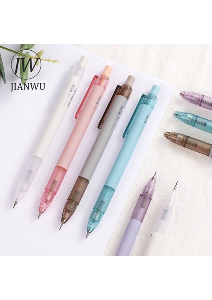 QB-AH9456-02Z Jıanwu 5 Adet/takım Basit Şeker Renkler 2b Mekanik Kurşunkalemler 0.5/0.7mm Öğrenci Yazma Otomatik Kalem Kırtasiye Okul Malzemeleri (Yurt Dışından)
