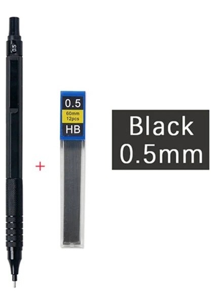 0.5 Kurşunlu Siyah 0.3 0.5 0.7 2.0mm Sanat Çizim Otomatik Kalemler Düşük Ağırlık Merkezi Hediye Kutusu Seti ile Geri Çekilebilir Uç Metal Mekanik Kurşun Kalem (Yurt Dışından)