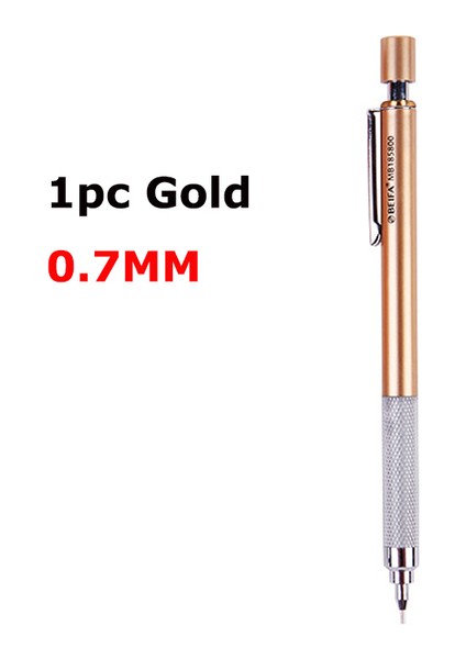 1 Altın 0.7 mm Beifa Metal Mekanik Kurşun Kalem Japon 0.5/0.7 mm Hb Kalem Kurşun Lapices Çizim Için Düşük Yerçekimi Merkezi Okul Sanat Için Yazma (Yurt Dışından)