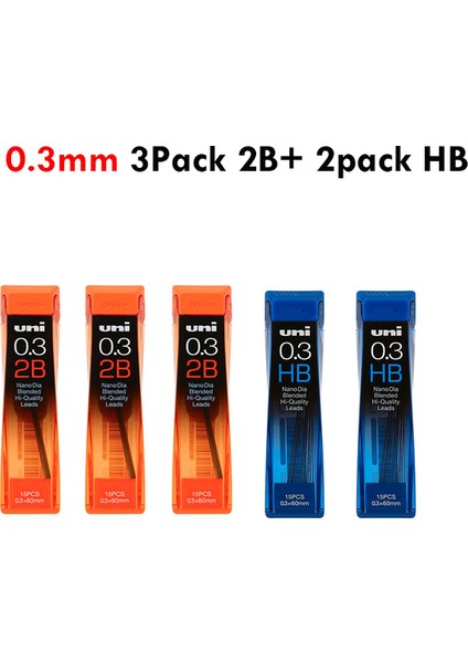 0.3mm 5 Paket Kurşun Japonya Uni Mekanik Kurşun Kalem 1009GG Lapices 0.3mm/0.5mm Alfa-Jel Anahtarı Tutun Kuru Toga Otomatik Kalemler Anti-Kırık Çekirdek (Yurt Dışından)