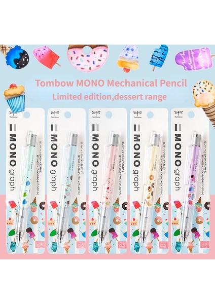 Açık Sarı-Çörek 1 Adet Tombow Mono 0.5mm Mekanik Kurşun Kalem Tatlı Sınırlı Sayıda Sarsıntı Kalem Kawaii Okul Malzemeleri Kırtasiye (Yurt Dışından) modelleri