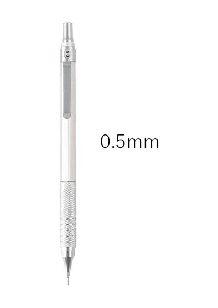 0.5mm Gümüş Kalem 1 Adet 0.3/0.5/0.7/2.0mm Mekanik Kurşun Kalem 0.5mm Düşük Merkezi Yerçekimi Metal Çizim Özel Ofis Okul Kalem Yazma Sanat Malzemeleri (Yurt Dışından)